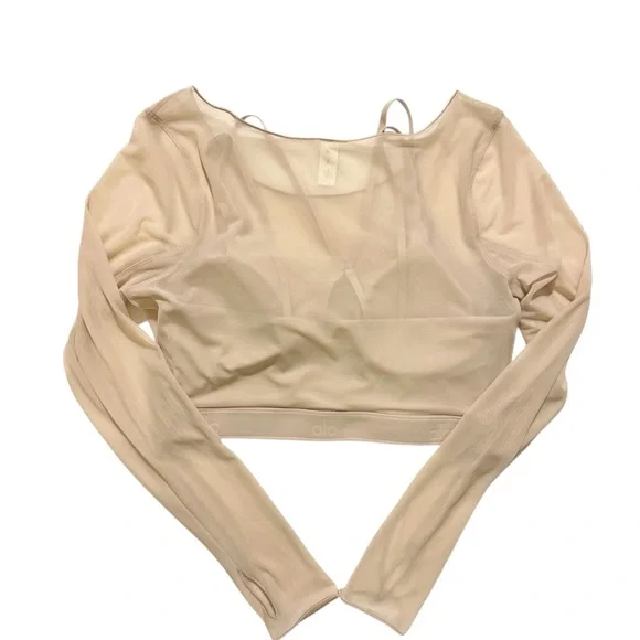 Alo Yoga Airlift Long Sleeve Ballet Dream Bra - Macadamia SZ Large